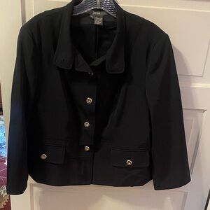 Per Se Black Blazer with Button Accents